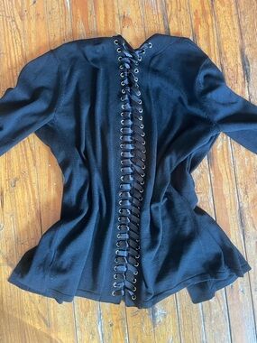 Ribbon Lace Up Back Cardigan